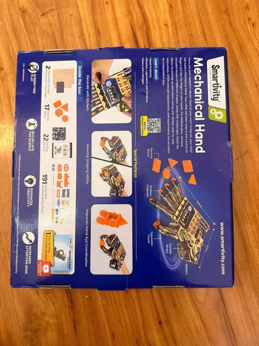 Smartivity Mechanical Hand STEM DIY Building Kit Ages 8+ Sealed Box 191 Parts